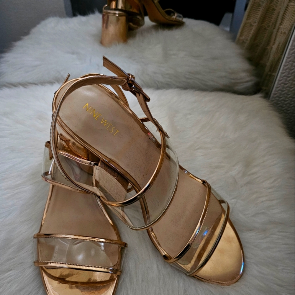 Rose gold hunky heels